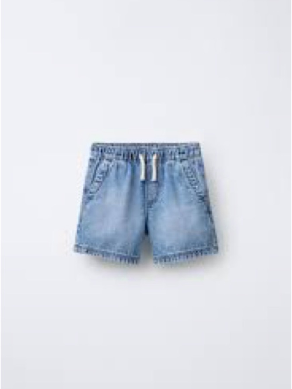 Zara Light Blue Denim Drawstring Shorts